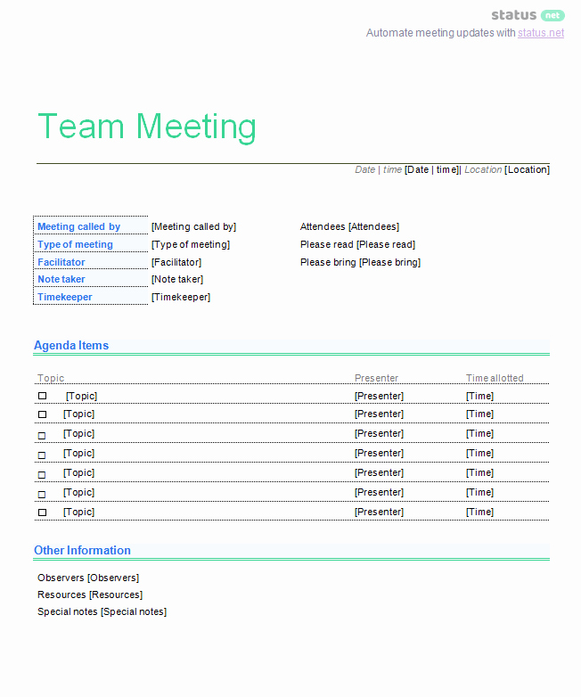 Team Meeting Agenda Template Luxury 1 Amazing Team Meeting Agenda Template Download