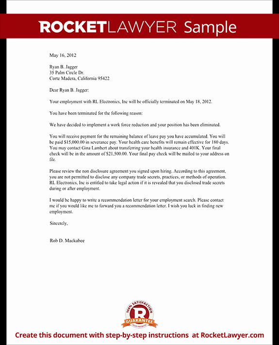 Termination Letter to Employee Elegant Termination Letter for Employee Template with Sample