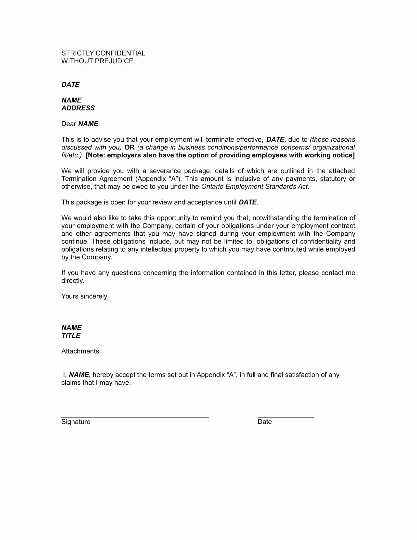 Termination Letter to Employee Fresh 9 Examples Of Employee Termination Letter Template Pdf