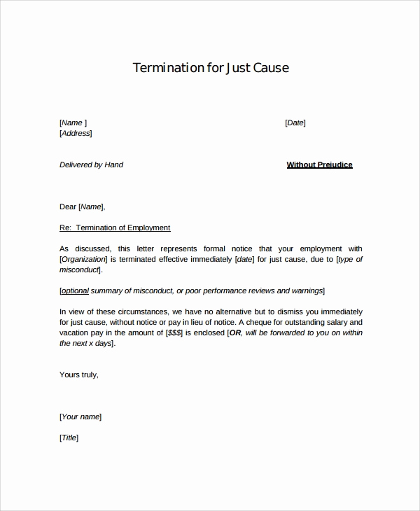 Termination Letter to Employee Lovely Sample Employment Termination Letter 7 Documents In Pdf