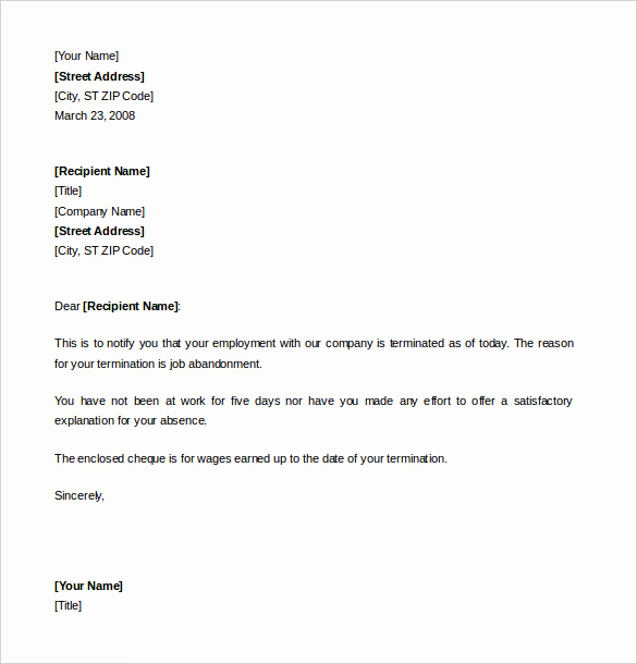 Termination Of Employment Letter Beautiful 10 Job Termination Letters Free Word Pdf Documents
