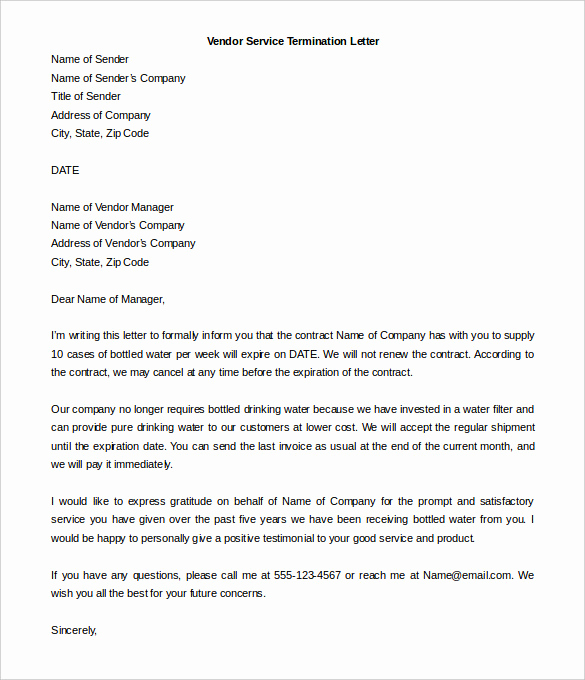 Termination Of Services Letter Fresh Free Termination Letter Template 31 Free Sample