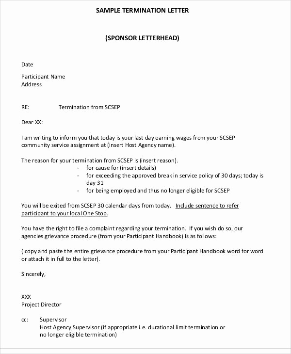 Termination Of Services Letter Inspirational 36 Examples Of Termination Letters