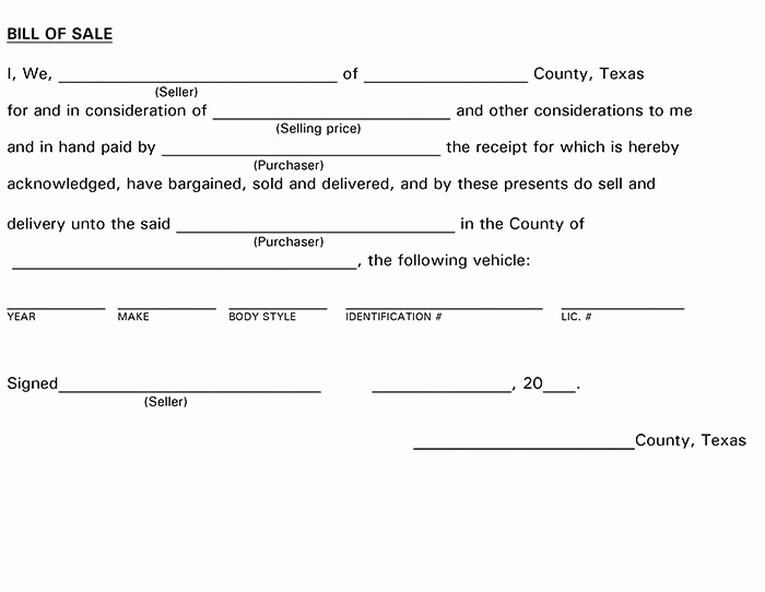 Texas Firearm Bill Of Sale Inspirational Texas Bill Of Sale form