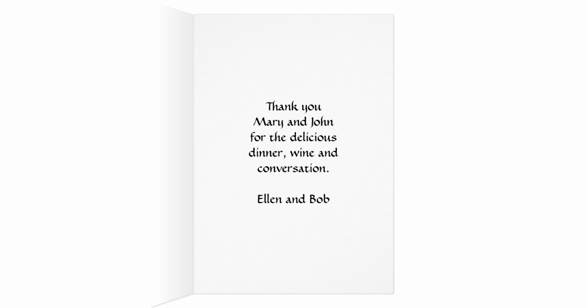 Thank You for Dinner Elegant Dinner Party Thank You Card