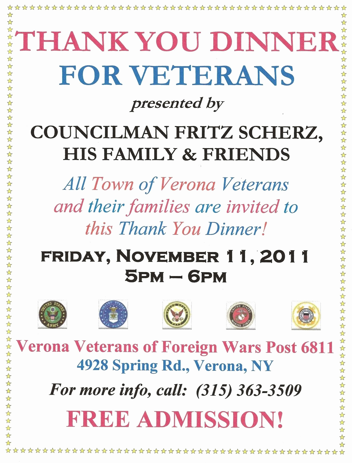 Thank You for Dinner Lovely Fritz Scherz I Am Hosting A Thank You Dinner for Veterans