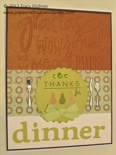 Thank You for Dinner New Thank You Card