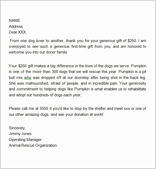 Thank You Letter for Gift Awesome 10 Thank You Letters for Donation Samples Pdf Doc