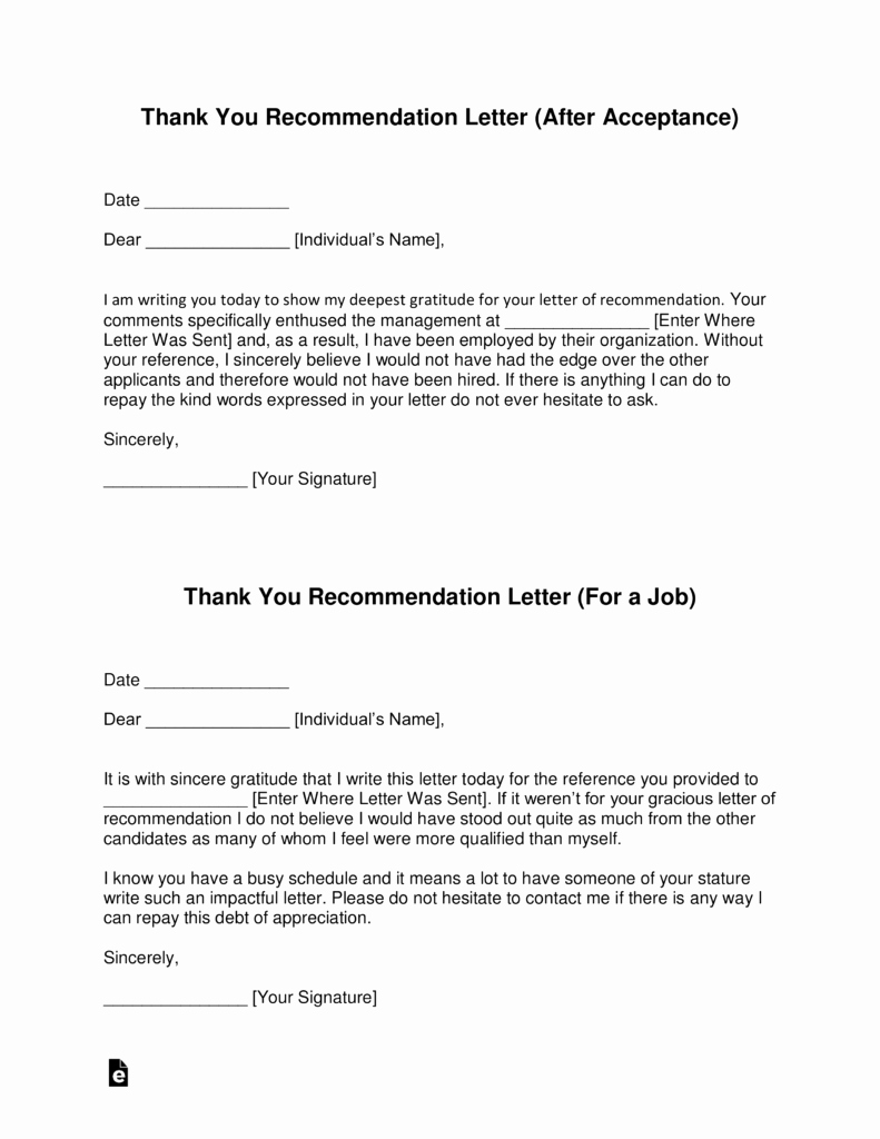 Thank You Letter for Recommendation Best Of Free Thank You Letter for Re Mendation Template with