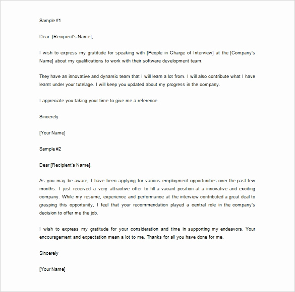 Thank You Letter for Recommendation Lovely Thank You Letter for Re Mendation – 9 Free Word Excel