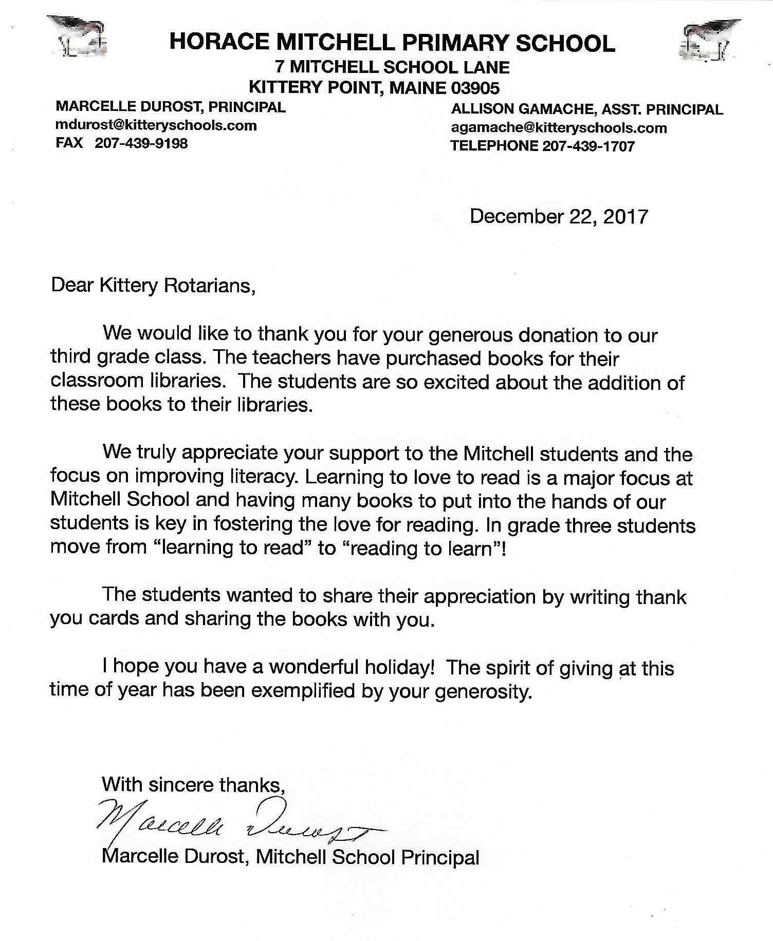 Thank You Letters for Donations Luxury Kittery Rotary Donation Thank Yous