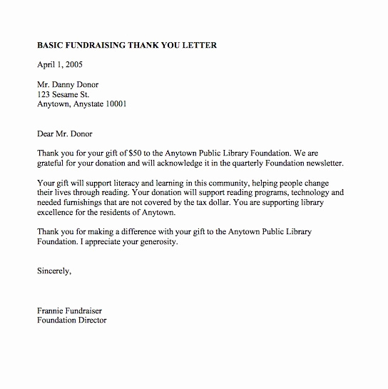 Thank You Letters for Donations New 30 Free Thank You Letter Samples for Scholarship
