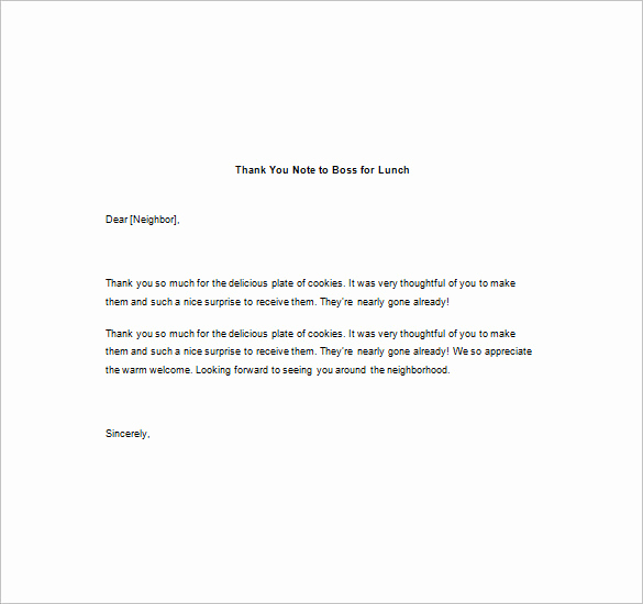 Thank You Note Example Elegant 10 Thank You Notes to Boss Pdf Doc