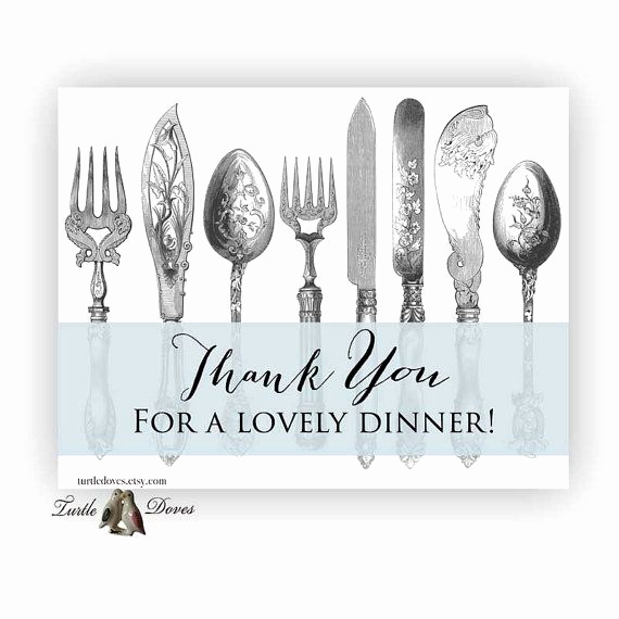 Thank You Note for Dinner Awesome Flatware Dinner Thank You Design No 2 Thank You by