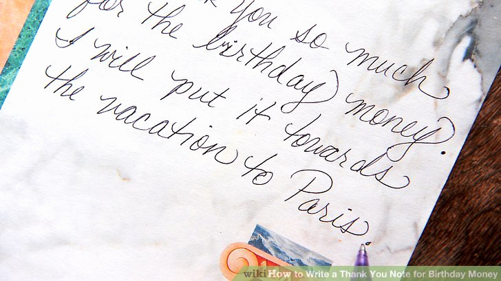 Thank You Note for Money Beautiful How to Write A Thank You Note for Birthday Money 6 Steps