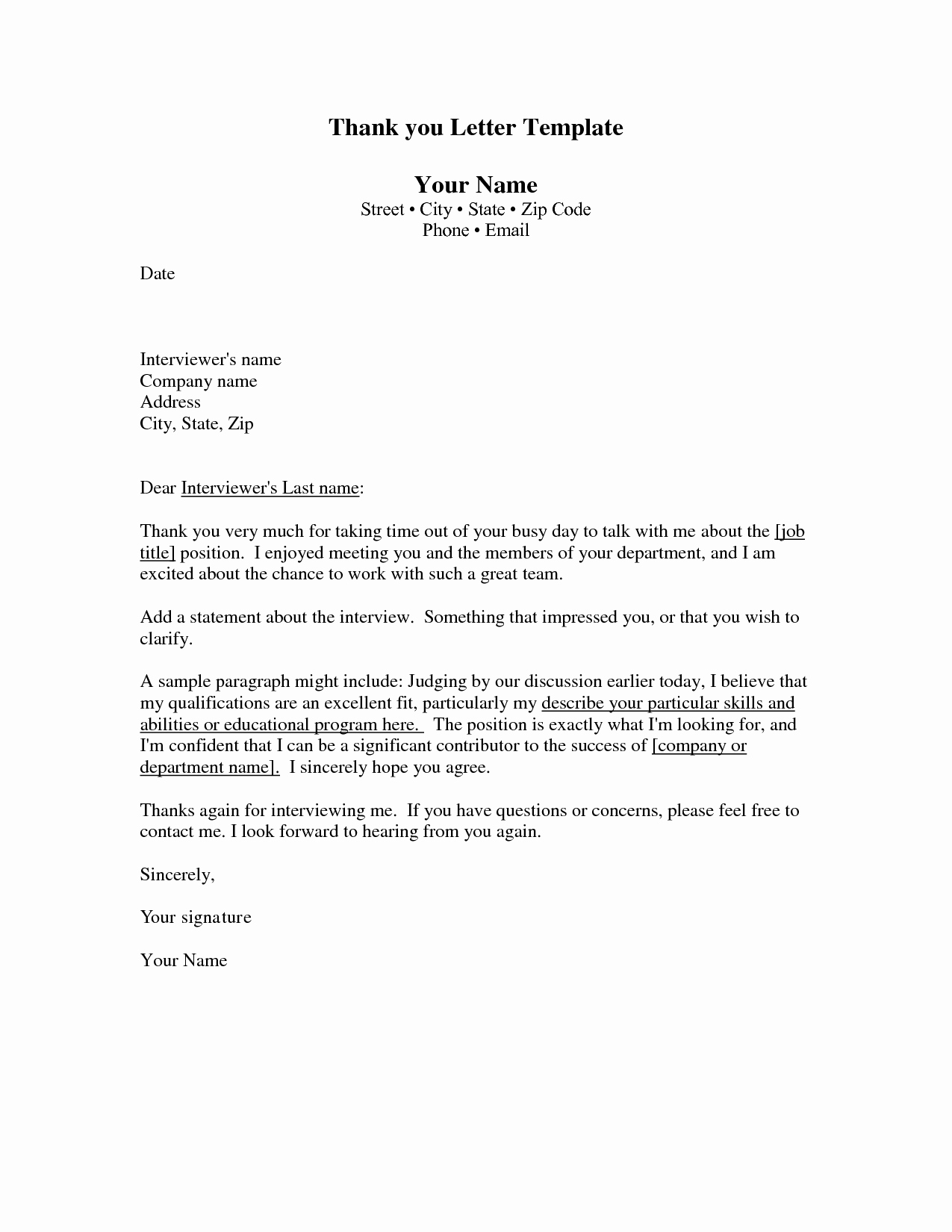 Thank You Note format Beautiful Professional Business Thank You Letter