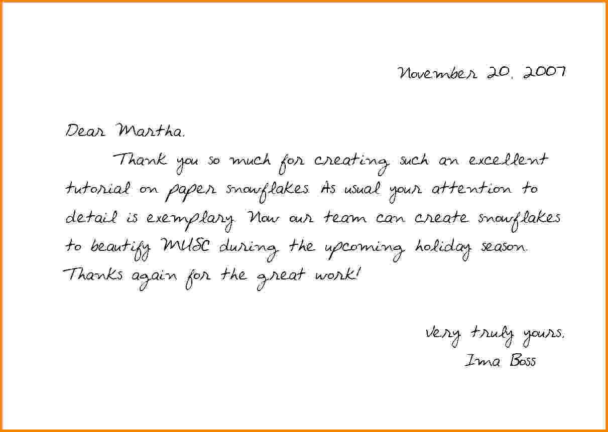 Thank You Note Sample New Thank You Notes Samples