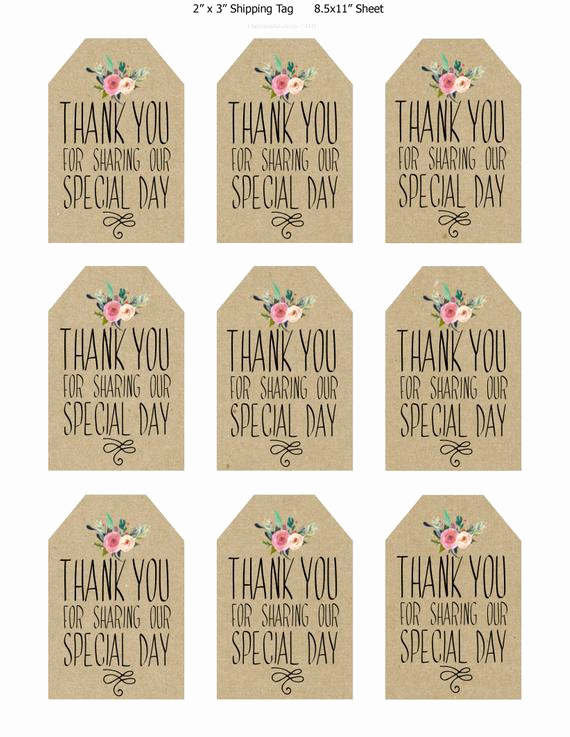 Thank You Tag Template Best Of Printable Wedding Favor Tags Thank You Printable Tags