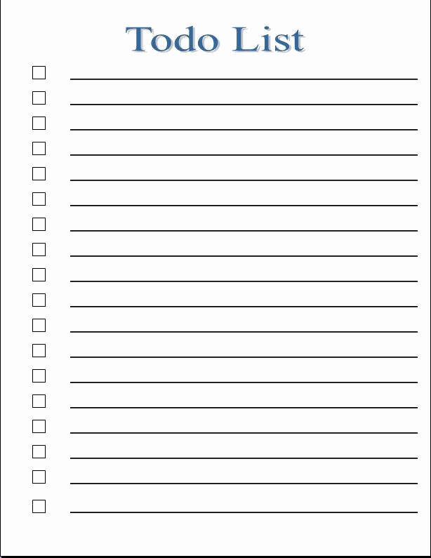 Things to Do List Template Elegant to Do List Template Pdf