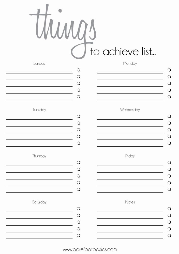Things to Do List Template Fresh Free Things to Achieve List Printable This is My Current