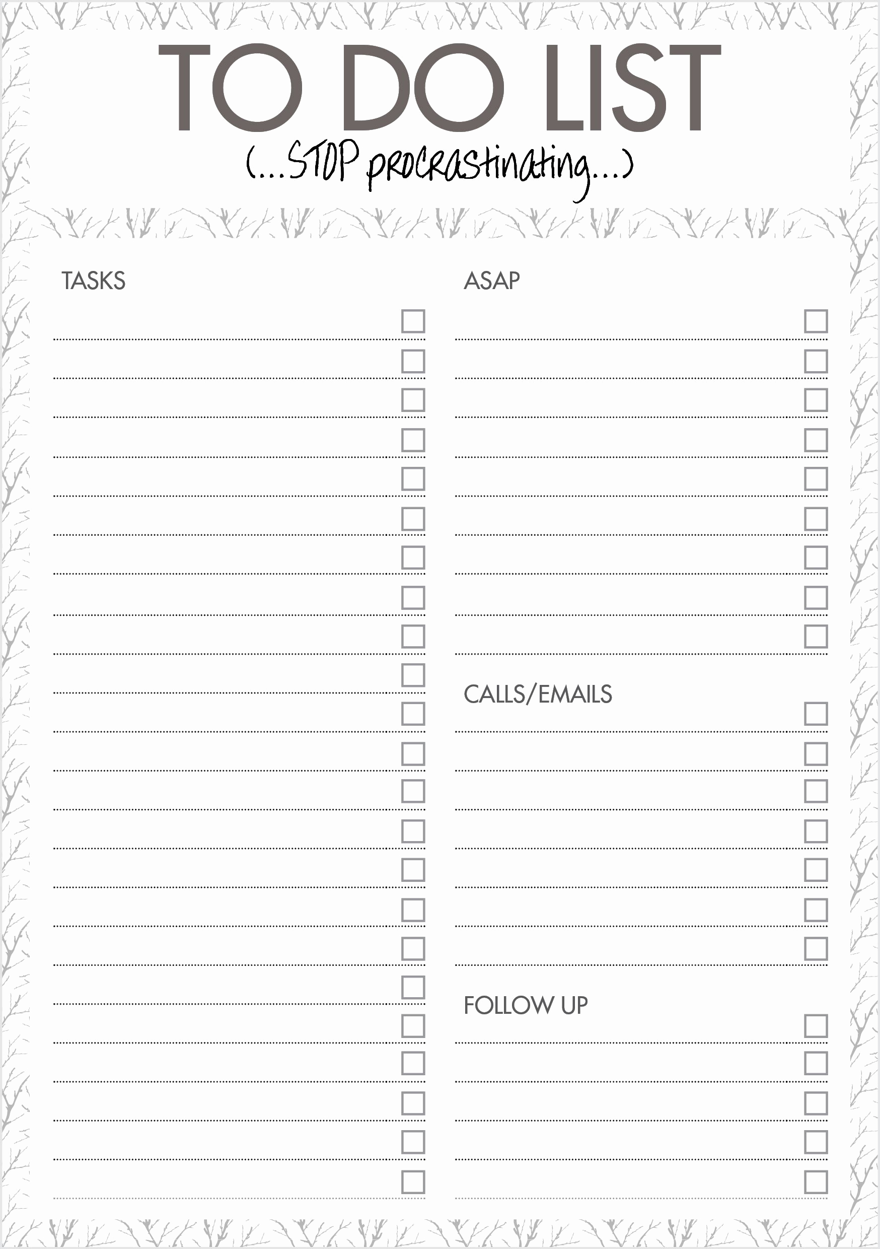 Things to Do List Template Fresh organization Templates On Pinterest