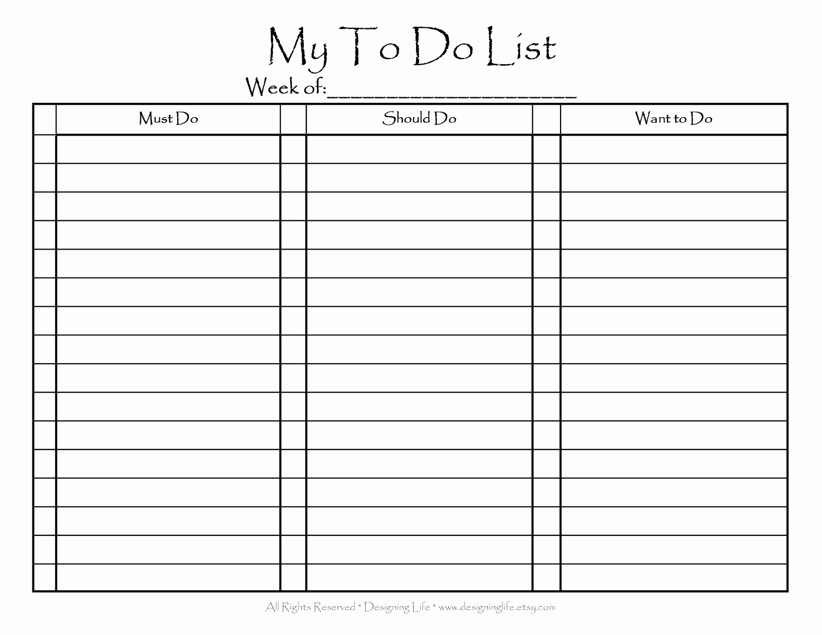 30 Things To Do List Template