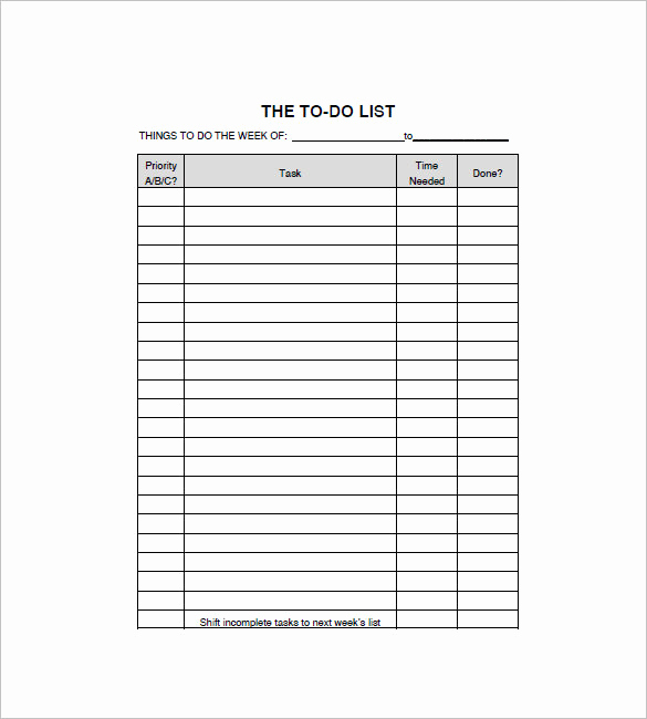 Things to Do List Template New List Templates 105 Free Word Excel Pdf Psd Indesign