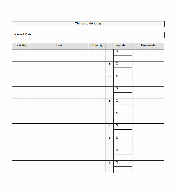 Things to Do List Template Unique to Do List Template 15 Free Word Excel Pdf format