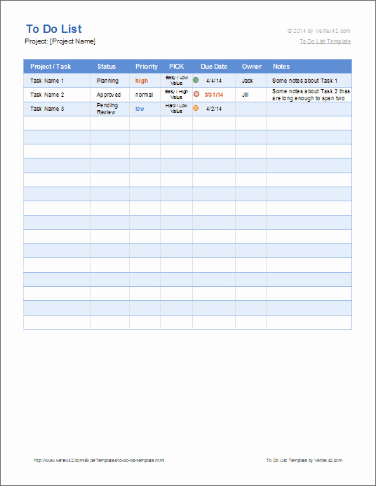 To Do List Template Excel Beautiful Free to Do List Template for Excel Get organized