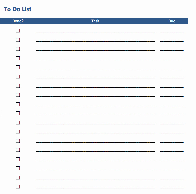 To Do List Templates Lovely Free to Do List Templates In Excel