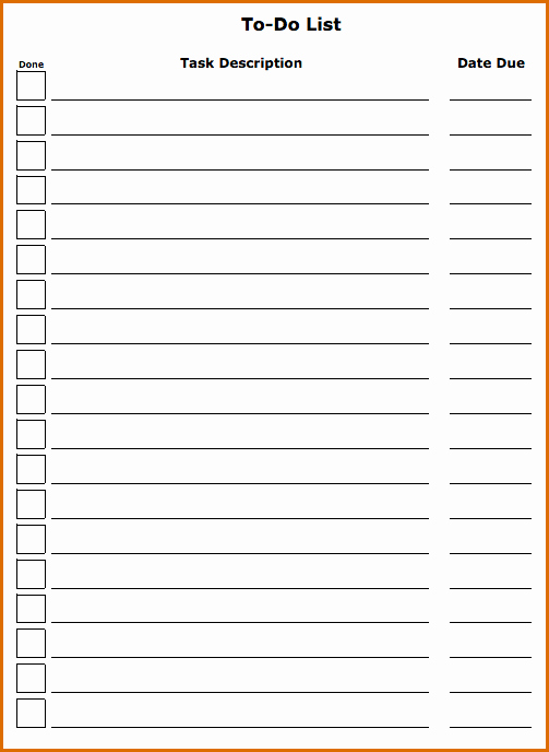 To Do List Templates Word Awesome 5 todo List Template