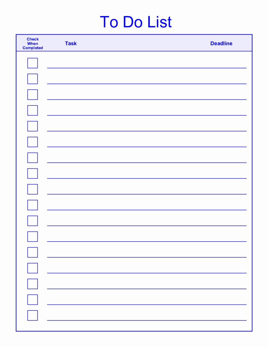 To Do List Templates Word Best Of 2019 to Do List Template Fillable Printable Pdf &amp; forms