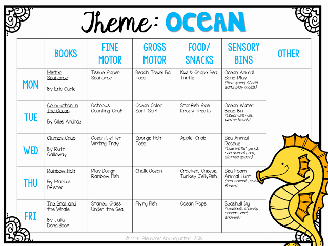 Toddler Lesson Plan Ideas Awesome tot School Ocean Mrs Plemons Kindergarten