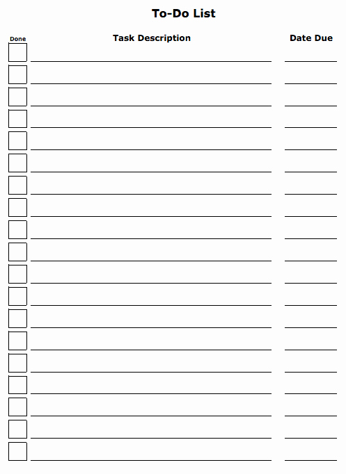Todo List Template Word Fresh 6 to Do List Templates Excel Pdf formats