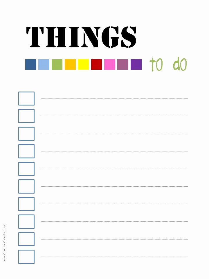 Todo List Template Word New to Do List Template