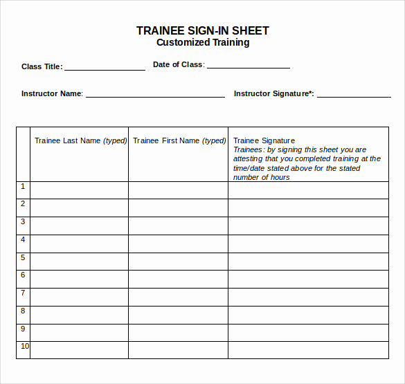 Training Sign In Sheet Best Of Sample Training Sign In Sheet 11 Examples &amp; format