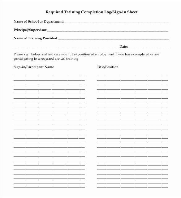Training Sign In Sheet Inspirational 75 Sign In Sheet Templates Doc Pdf