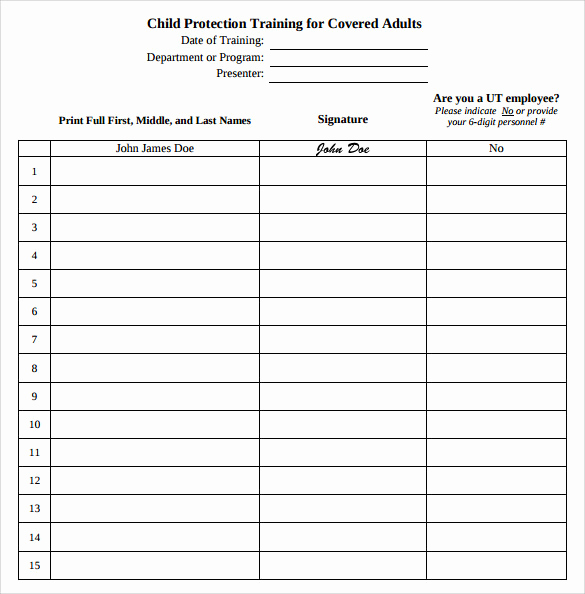 Training Sign In Sheet Inspirational Training Sign In Sheet 16 Free Samples Examples &amp; formats