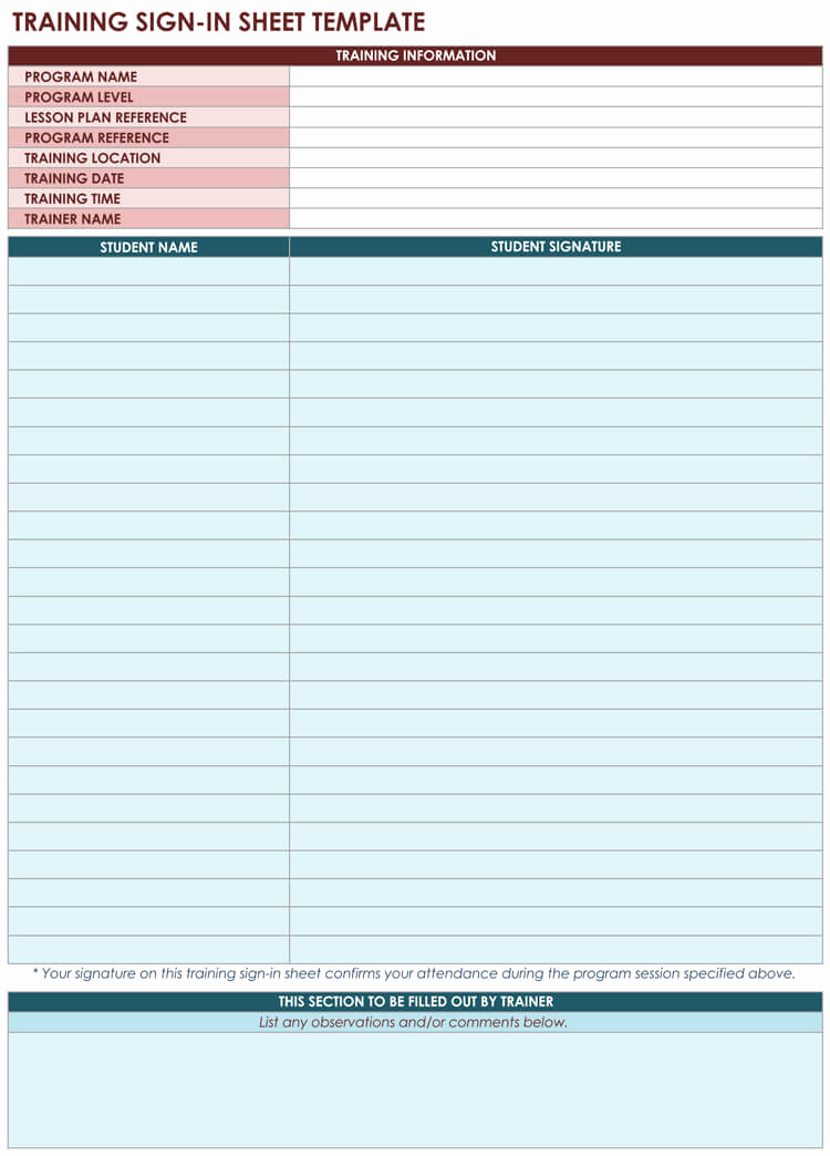 Training Sign In Sheet New 16 Free Sign In &amp; Sign Up Sheet Templates for Excel &amp; Word