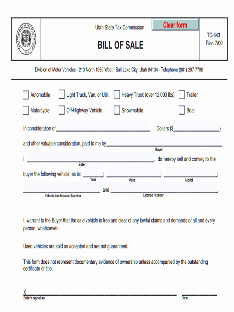 Truck Bill Of Sale Unique 4 Truck Bill Of Sale form Sample Free Sample Example