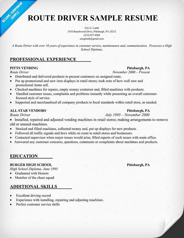 Truck Driver Resume Sample Best Of Route Driver Resume Sample Resume Panion