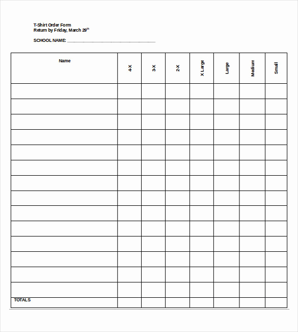 Tshirt order form Template Fresh 28 Blank order Templates – Free Sample Example format