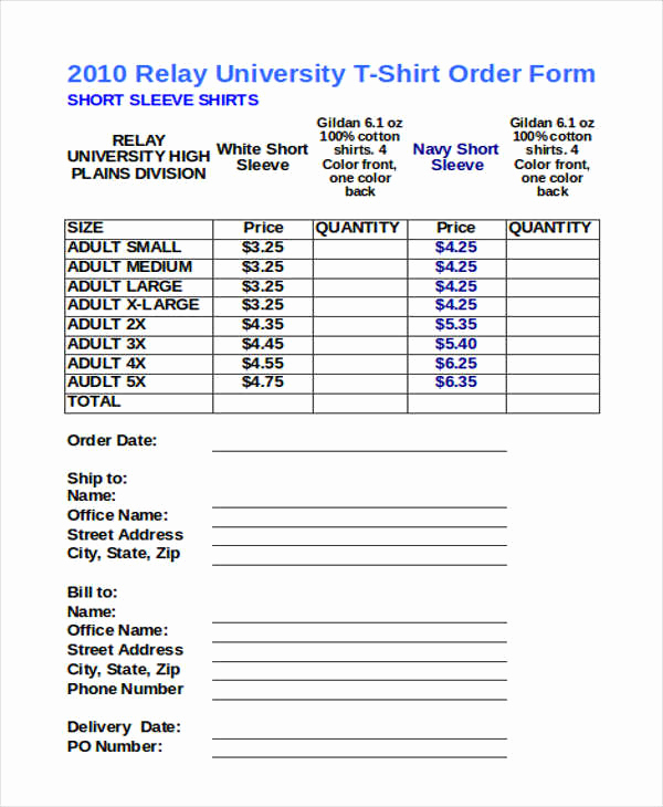 Tshirt order form Template New 12 T Shirt order forms Free Sample Example format