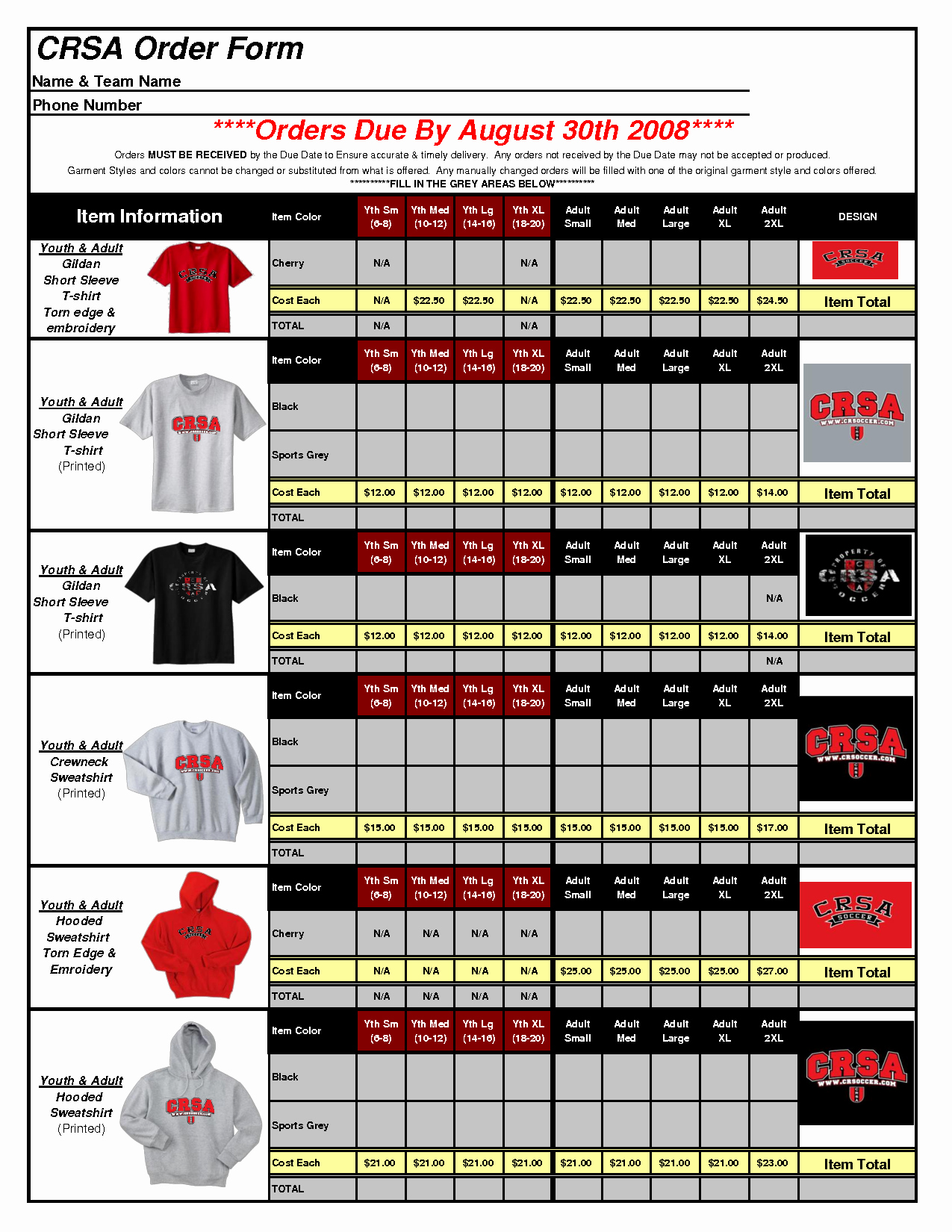 Tshirt order form Template New T Shirt order form Template Excel 1uive8