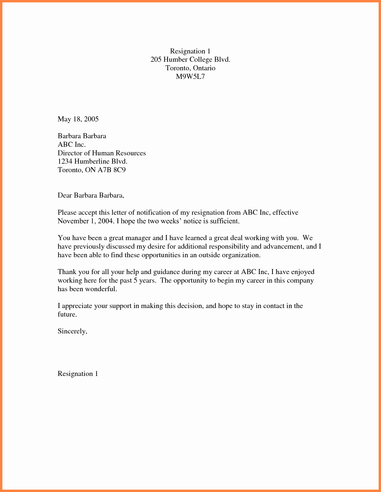 Two Week Notice Letter Template Unique 9 Simple Two Week Notice Template