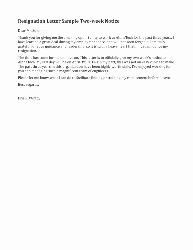 Two Week Resignation Letter Inspirational Resignation Letter Sample 2 Weeks Notice Google Search