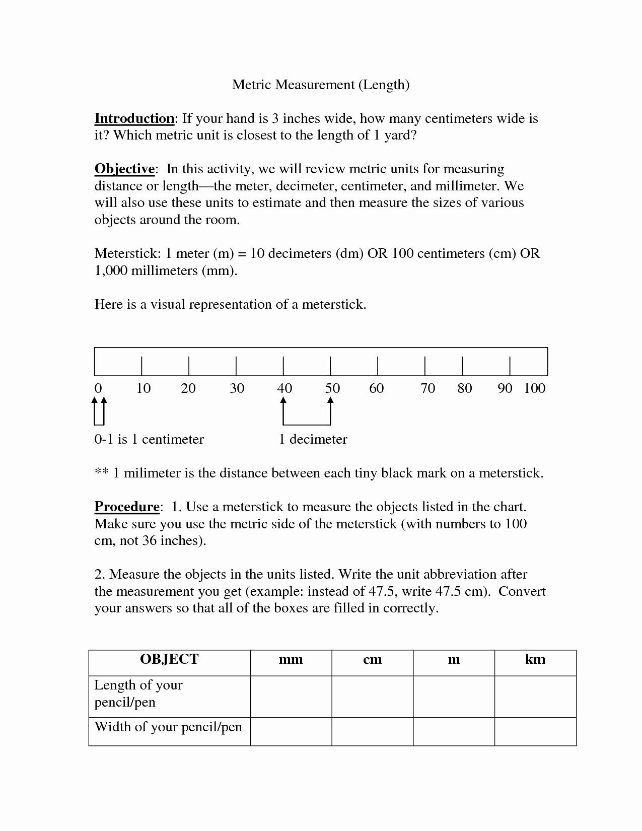 Unit Conversion Worksheet Pdf Unique 5 6 Metric Units Chart