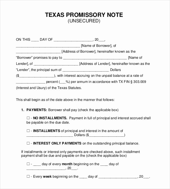 Unsecured Promissory Note Template Elegant 35 Promissory Note Templates Doc Pdf