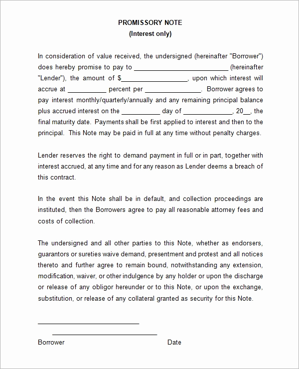 Unsecured Promissory Note Template Elegant Promissory Note 22 Download Free Documents In Pdf Word