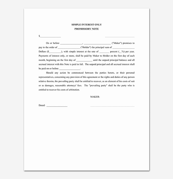 Unsecured Promissory Note Template Unique Promissory Note Template 20 Free for Word Pdf